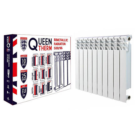 Радіатор біметалевий секційний QUEEN THERM 500/96 (кратно 10), фото 1