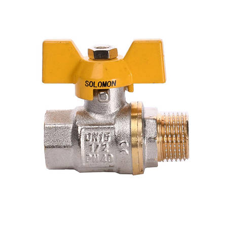 Кран кульовий прямий SOLOMON 1/2" НВ ЖБ PN40 B1008, фото 1