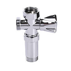 Кран вентильний для пральної машини Q PROFESSIONAL 3/4 ⁇ x3/4 ⁇ x3/4 ⁇ з подовжувачем NV-QP170, фото 3