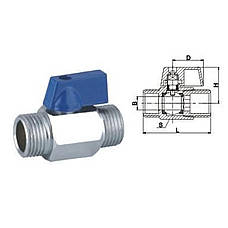 Кран кульовий міні SOLOMON 1/2" НН NV-3161, фото 5