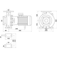 Насос моноблоковий IR 40-125B 2,2 кВт SAER (35 м3/год, 22 м), фото 6