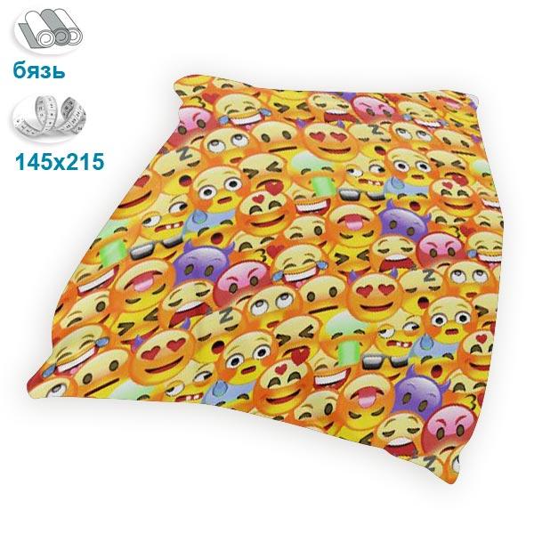 Полуторна підковдра (Бязь) "Смайлик" Жовтий 147х217 см, фото 1