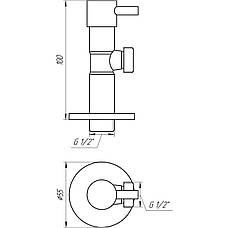 Кран напівобертовий кутовий SOLOMON 1/2"х1/2 ⁇ Lazer 7076, фото 6