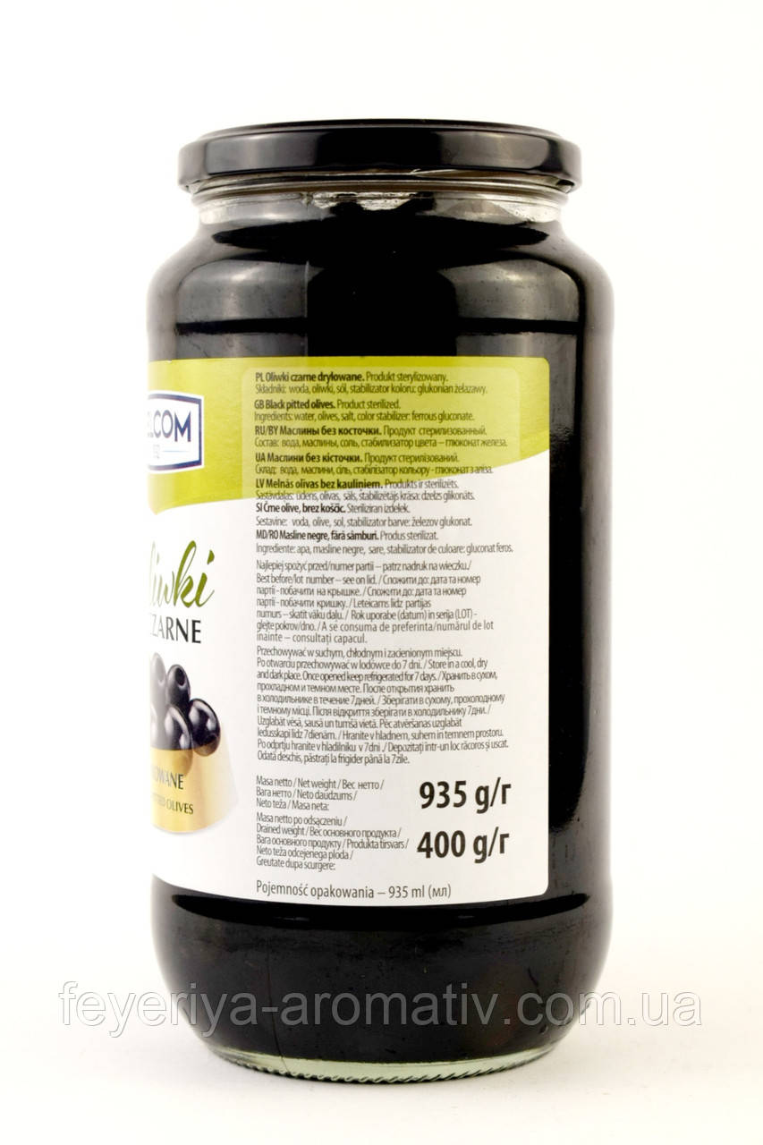 Оливки черные без косточек Helcom 935г/400г (Польша): продажа, цена в ...