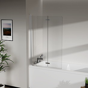 Скляна шторка для ванни AVKO Glass RDW02-J2 50+40x140 Silver, фото 2