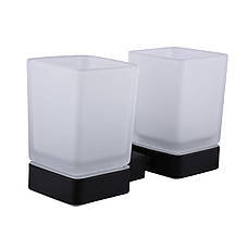 Стакан подвійний Globus Lux BQ9428 чорний матовий SUS304, фото 4