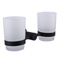 Стакан подвійний Globus Lux BS8428 чорний матовий SUS304, фото 4