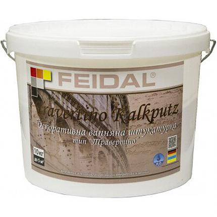 Вапняна декоративна штукатурка Feidal Travertino Kalkputz 10кг, фото 1