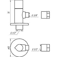 Кран напівобертовий кутовий із цангою SOLOMON 1/2 ⁇ x3/8 ⁇ 9082, фото 6