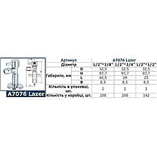 Кран напівобертовий кутовий SOLOMON 1/2"х3/4 ⁇ Lazer 7076, фото 6