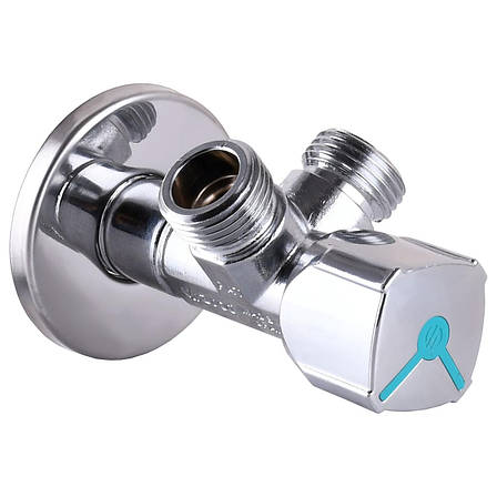 Кран кульовий кутовий подвійний ARCO 1/2"х 1/2"х1/2" A80TWIN CQ4105, фото 1