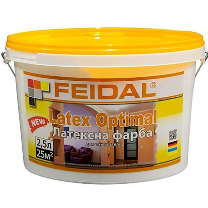 Інтер'єрна фарба латексна Feidal Latex Optimal матова 2.5л, фото 1