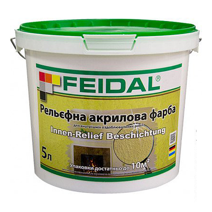 Структурна інтер'єрна фарба Feidal Innen Relief Beschichtung 5л, фото 1