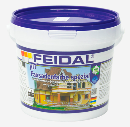 Фасадна фарба Feidal HIT Fassadenfarbe Spezial силікономодифікована 1л, фото 1