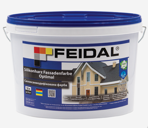 Силоксанова фасадна фарба Feidal Silikonharz Fassadenfarbe Optimal 1л, фото 1