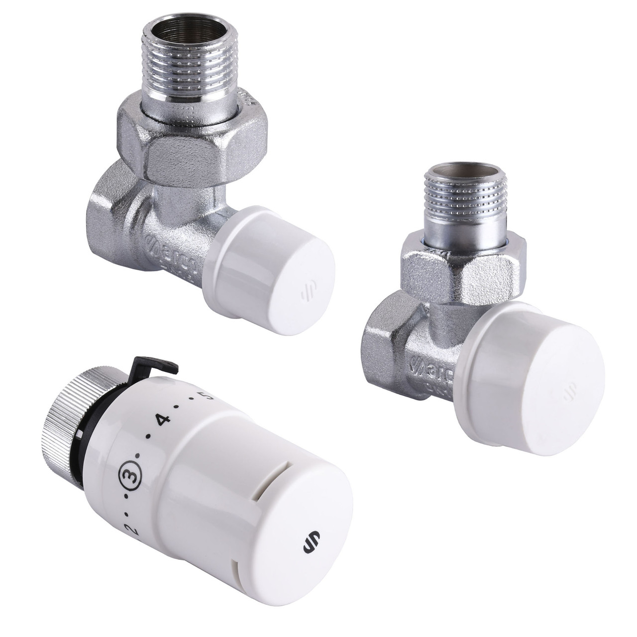 Набір Крани радіаторні кутові ARCO 1/2" подавання + зворотна сторона + термоголовка KC001 KCT01 М30