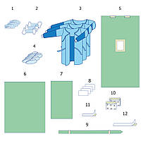 Комплект одягу та покриттів операційних для лапароскопії №5 Taipan-Pharm стерильний