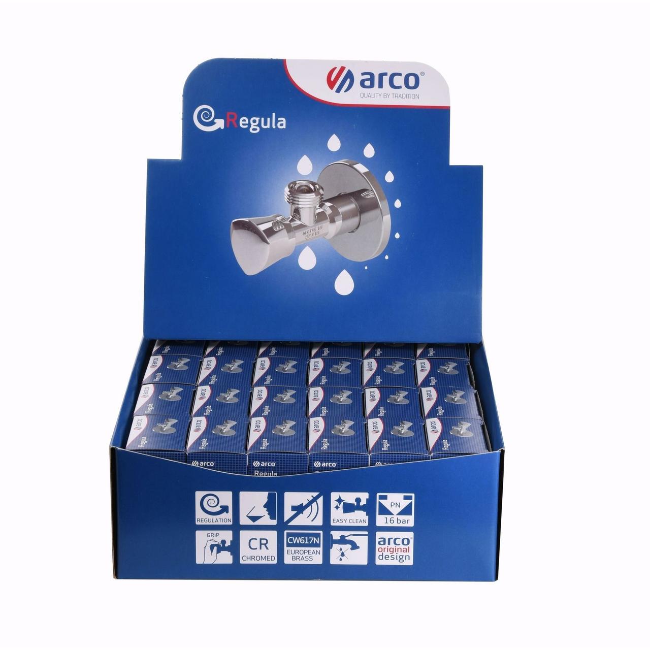 Набір Крани вентильні кутові ARCO 1/2"х1/2" ZENIT REGULA Z0912 30 шт. VTQ005