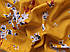 Льон віскоза малюнок акварель квітів, гірчичний, фото 3