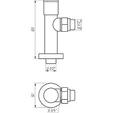 Набір кранів для сушарки для рушників з американкою SOLOMON LUX 1/2 CHROM 7777 (2 шт.КОМПЛЕКТ), фото 6