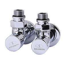 Набір кранів для сушарки для рушників з американкою SOLOMON LUX 1/2 CHROM 7777 (2 шт.КОМПЛЕКТ), фото 4