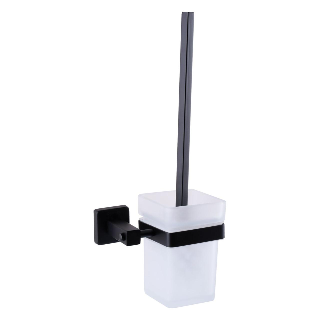 Йорж настінний Globus Lux BQ9429A без кришки чорний матовий SUS304