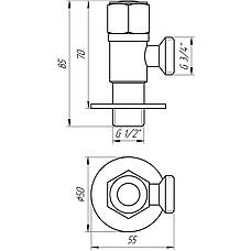 Кран кульовий угловой Professional 1/2″X3/4″ NV-QP888 BLACK, фото 6