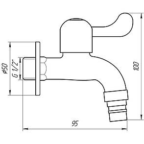 Кран кульовий поливальний Q PROFESSIONAL 1/2" NV-QP3003 SUS304 неіржавка сталь, фото 4