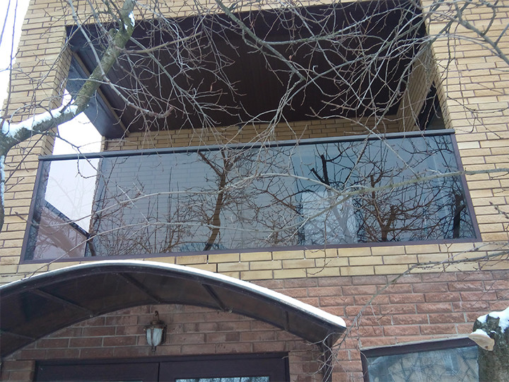 Скляне огородження балкона в профілі, фото 1