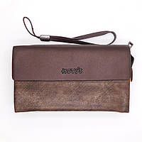Клатч гаманець чоловічий стильний, портмоне зручне, коричневий