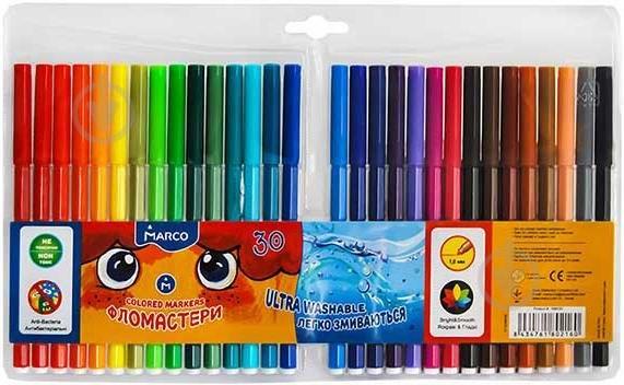 Фломастери Marco Super Washable 30 кол