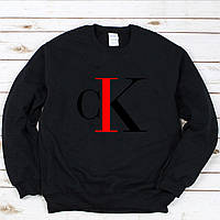 Мужской осенний свитшот лонгслив кофта Calvin Klein Кльвин Кляйн Чёрный