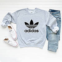 Мужской осенний свитшот лонгслив кофта Adidas Адидас Серый