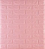 Самоклеющаяся декоративная 3D панель под розовый кирпич 700x770x7мм