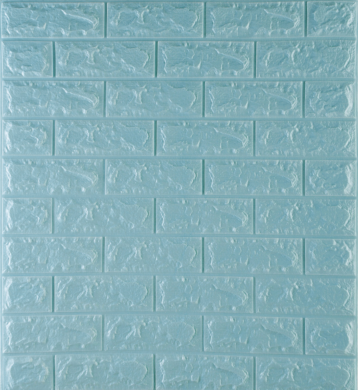 Самоклеющаяся декоративная 3D панель под бирюзовый кирпич 700x770x7мм, фото 1