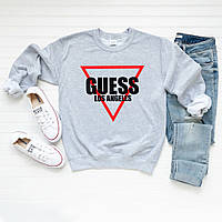 Мужской осенний свитшот лонгслив кофта Guess Гесс Серый