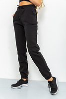 Спортивні теплі жіночі штани на манжетах трикотаж на флісі розмір S 44 чорний