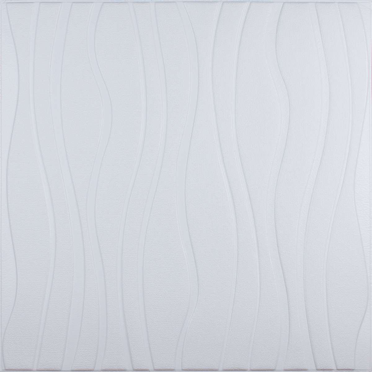 Самоклеющаяся 3D панель белая волны 700x700x7мм, фото 1