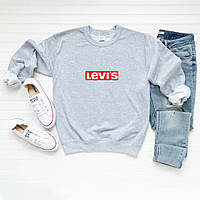 Мужской осенний свитшот лонгслив кофта Levis Левис Серый