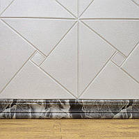 Самоклейний гнучкий плінтус (багет) чорний мармур 2400х80мм