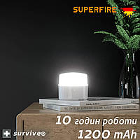 Настольный фонарик USB аккумуляторная кемпинговая лампа LED SUPERFIRE T20