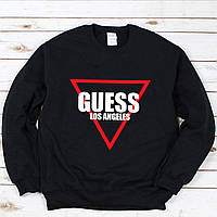 Мужской осенний свитшот лонгслив кофта Guess Гесс Чёрный