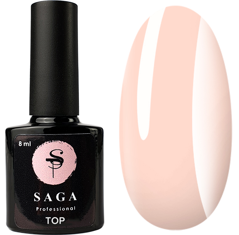 Топ для гель-лаку без липкої кулі Saga Professional Top Powder, пудровий, 8 мл