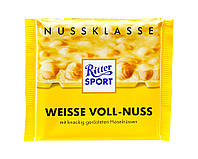 Шоколад белый с фундуком и рисовыми хлопьями Ritter Sport Nuss Klasse Weisse Voll-Nuss, 100 г (4000417701008)