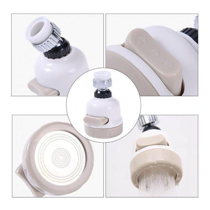 Насадка на кран Water Saver NEW 360 (White Beige) | Заощаджувач води аератор