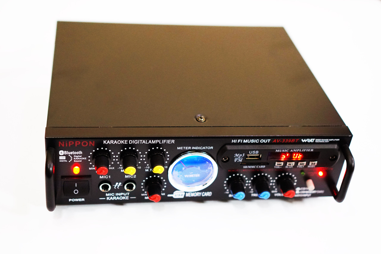 Підсилювач звуку Nippon AV-339BT + USB + Fm + Mp3 + КАРАОКЕ + Bluetooth