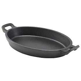 Блюдо овальне 820 мл, 24x17.3х3.4 см чавунне з двома ручками, GenWare C247
