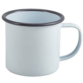 Кухоль 8х9 см, 360 мл, емаль, сірий обідок, GenWare 50008WHG