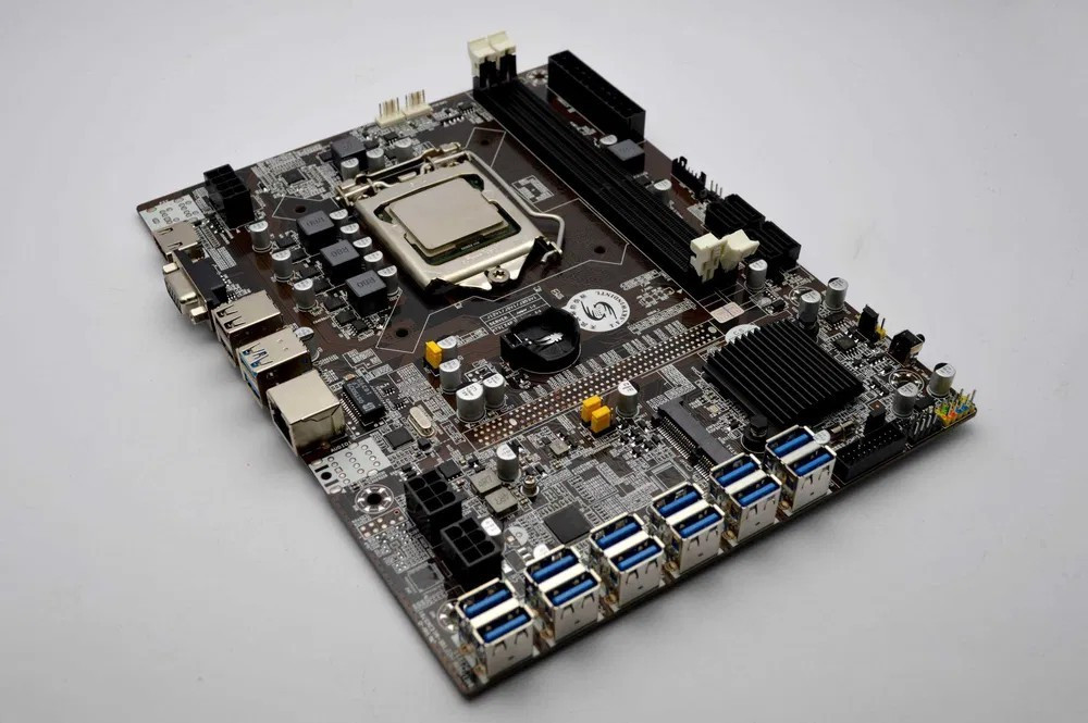 Материнка для майнінгу / майнінг комплект B75 з 12 GPU