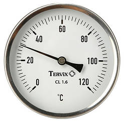 Термометр осьовий 120 С Ф63 1/2" з гільзою 100мм Tervix Pro Line